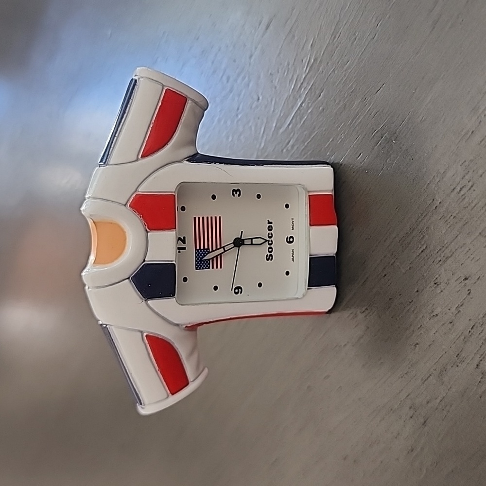 Aluminum case soccer clock.